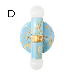 Celestial, Cream, & Gold Marbled Small Thalia Sconces