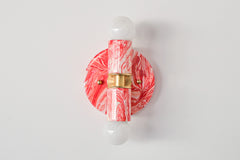 Coral Pink & White Marbled Small Thalia Sconces