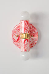 Coral Pink & White Marbled Small Thalia Sconces