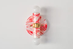Coral Pink & White Marbled Small Thalia Sconces