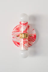 Coral Pink & White Marbled Small Thalia Sconces