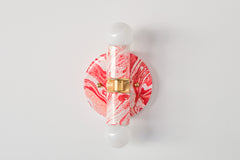 Coral Pink & White Marbled Small Thalia Sconces