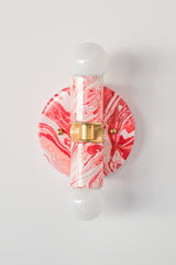 Coral Pink & White Marbled Small Thalia Sconces