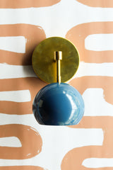 Loa Sconce with Denim Shade