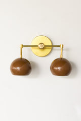 Double Loa Sconce with Fudge Brown Shades