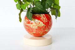 Flame, Cream, & Gold Marbled Loa Planter