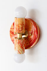 Flame & White Marbled Thalia Sconces