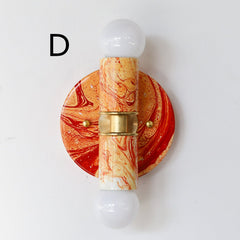 Flame & White Marbled Thalia Sconces