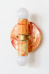 Flame & White Marbled Thalia Sconces