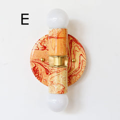 Flame & White Marbled Thalia Sconces