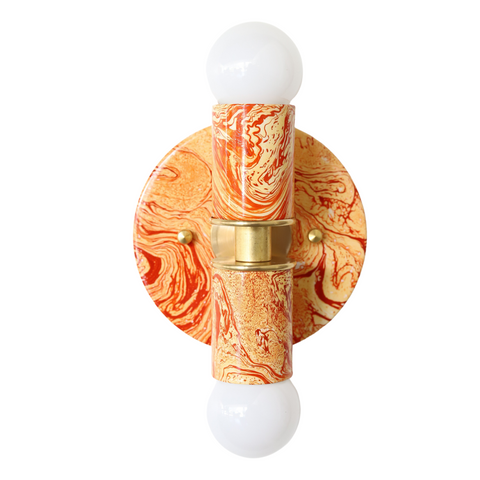 Flame & White Marbled Thalia Sconces