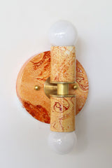 Flame & White Marbled Thalia Sconces