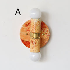 Flame & White Marbled Thalia Sconces