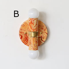 Flame & White Marbled Thalia Sconces