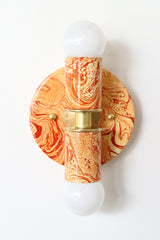 Flame & White Marbled Thalia Sconces