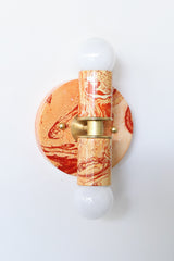 Flame & White Marbled Thalia Sconces
