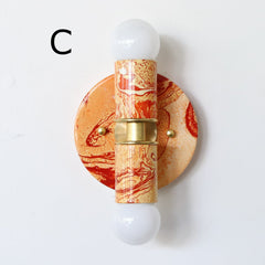 Flame & White Marbled Thalia Sconces