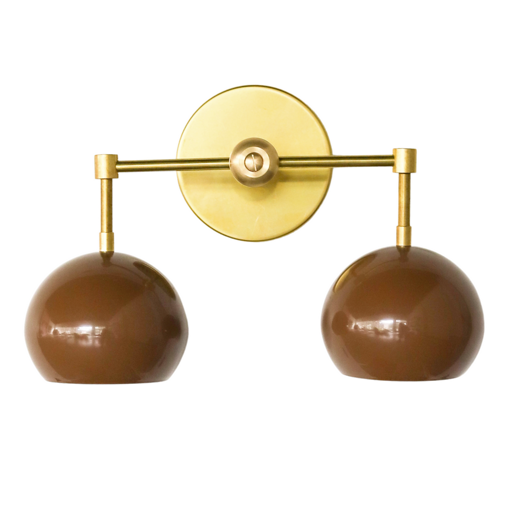 Double Loa Sconce with Fudge Brown Shades