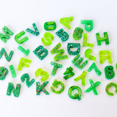 Green Glitter Mix Letters