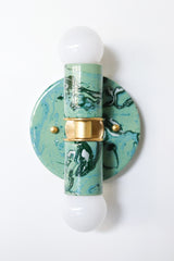 Green Marbled Small Thalia Sconces