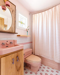 Loa Sconce with Blush Pink Shade