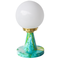 Marbled Teal & Chartreuse Finn Lamp
