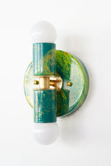 Green Tonal Marbled Small Thalia Sconces