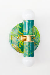 Green Tonal Marbled Small Thalia Sconces