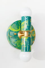 Green Tonal Marbled Small Thalia Sconces