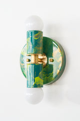 Green Tonal Marbled Small Thalia Sconces