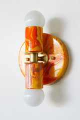 Orange Marbled Small Thalia Sconce