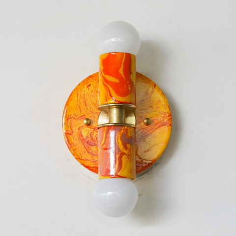 Orange Marbled Small Thalia Sconce