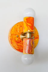Orange Marbled Small Thalia Sconce