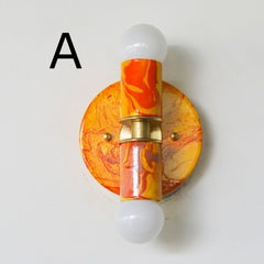 Orange Marbled Small Thalia Sconce