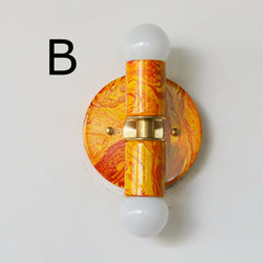 Orange Marbled Small Thalia Sconce