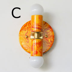 Orange Marbled Small Thalia Sconce