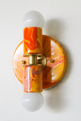 Orange Marbled Small Thalia Sconce