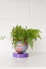 Orchid, Peach, & Light Blue Marbled Loa Planter