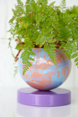 Orchid, Peach, & Light Blue Marbled Loa Planter