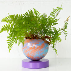 Orchid, Peach, & Light Blue Marbled Loa Planter