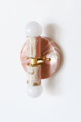 Peach, Cream, & Gold Marbled Thalia Sconces