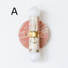 Peach, Cream, & Gold Marbled Thalia Sconces