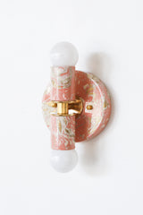Peach, Cream, & Gold Marbled Thalia Sconces
