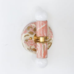 Peach, Cream, & Gold Marbled Thalia Sconces