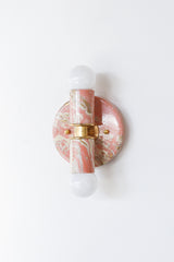 Peach, Cream, & Gold Marbled Thalia Sconces