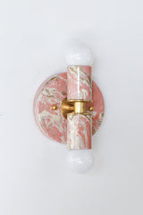 Peach, Cream, & Gold Marbled Thalia Sconces