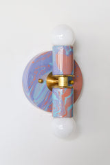 Peach, Lavender, & Light Blue Marbled Small Thalia Sconces