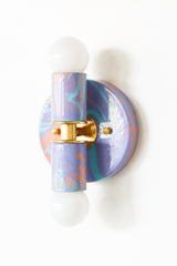 Peach, Lavender, & Light Blue Marbled Small Thalia Sconces