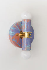 Peach, Lavender, & Light Blue Marbled Small Thalia Sconces