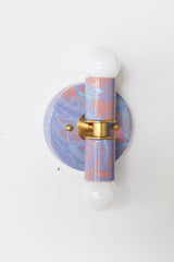 Peach, Lavender, & Light Blue Marbled Small Thalia Sconces